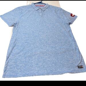 Canada Weathergear Men’s XL Marled BLUE Short Sleeve Polo SHIRT Weather Gear men